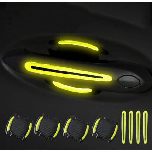 Door Handle Sticker 3D Carbon Fiber Car Door Handle Paint Scratch Protector Sticker Auto Door Handle Scratch Cover 8Pcs / Set