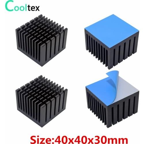 5pcs Aluminum Heatsink 40x40x30mm Heat Sink Radiator Cooling for Electronic Chip LED With Thermal Conductive double sided Tape