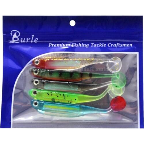 5pcs/Selling Artificial Silica gel Soft larva T tail fish lure9cm5g/7cm2g 3D eyes crankbait jig Floating bait fishing soft bait