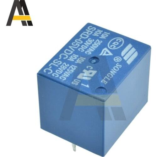 5V 12V DC 10A Power Relay SRD-05VDC-SL-C PCB Type T73-5V 5 Feet SRD-5VDC-SL-C DIP-5 5 Pin Type