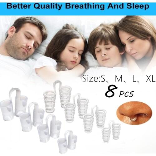 8PCS Snoring Solution Anti Snoring Devices Snore Stopper Nose Vents Nasal Dilators For Better Sleep Sleeping Aid Tool
