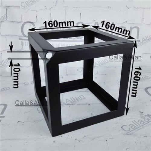 Free shipping 160mmX160mm E27 lamp shade black finished Iron square cage edison lamp shade DIY black iron shade for lighting