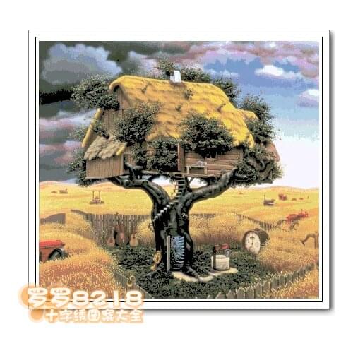 Free delivery Top Quality lovely beautiful counted cross stitch kit tree house home