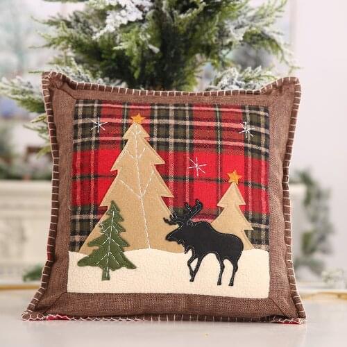 36×36cm Christmas Decoration Pillow Case Patch Cloth Pillow Case Elk Small Pillow Case