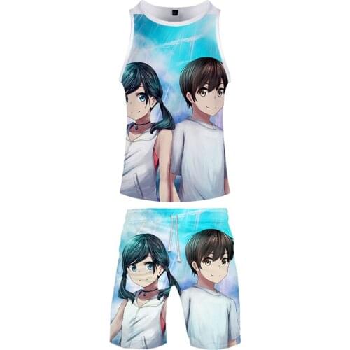 Son of the weather2019 summer 3D print popular comfortable casual T-shirt and shorts set cool 2 piece outfits short sleeve