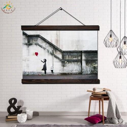 Graffiti With Hope Modern Wall Art Print Pop Art Picture And Poster Solid Wood Hanging Scroll Canvas Painting Home Decor