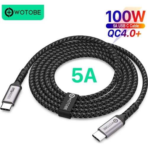 USB C to USB C Cable 3m 100W, WOTOBE Long 10ft USB Type-C 5A E Mark Fast Charging Nylon Braided Cord Compatible MacBook Pro iPad