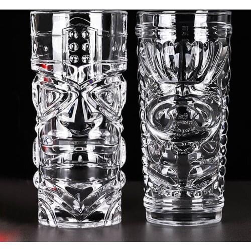 Creative Juice Cup Glass Thickened Tiki Cocktail Cup Grimace Personalized Fruit Tea Cup Cold Drink Cup Beverage Lead-Free