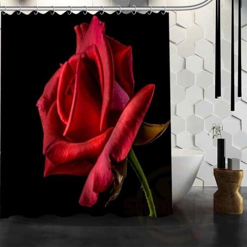 Best Nice Custom Red Roses Flower Shower Curtain Bath Curtain Waterproof Fabric For Bathroom MORE SIZE WJY#32