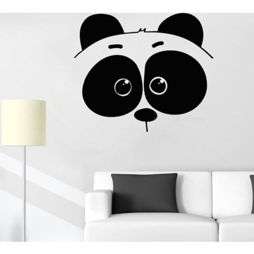Cute Panda Head Wall Stickers Bedroom Girl Boy Nursery Vinyl Wall Decals Kids Room Removable Bear Animal Art Decal Poster Z219