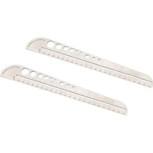 2 Pieces Multifunctional Scale Ruler EDC Map Landmark Measuring Tool Outdoor Life-Saving Emergency Tool for Designers