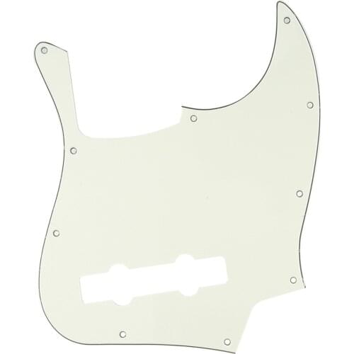 Musiclily Pro 5-String 10-Hole Contemporary J Bass Pickguard for Fender Mexican Jazz Bass, 3Ply Ivory