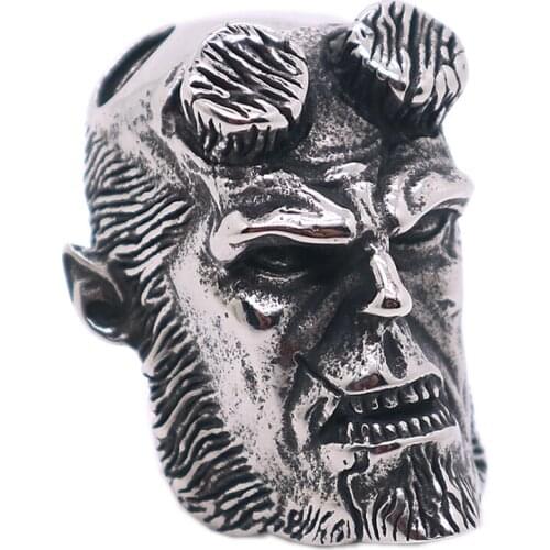 Mens 316L Stainless Steel Cool Hellboy Hero Pendant