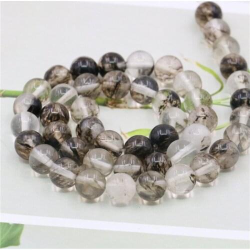 Natural Stone Black Watermelon Tourmaline Crystal 4/6/8/10/12mm Round Loose Beads Diy Jewelry Making Free Shipping 15inch Y517