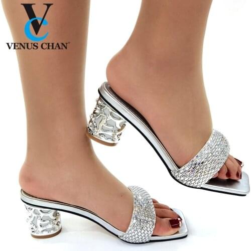 New Arrival Slingbacks Shoes African Women Party Pumps Plus Size Women Shoes 42 Luxery Wedding Shoes Slip on Open Toe Shoes