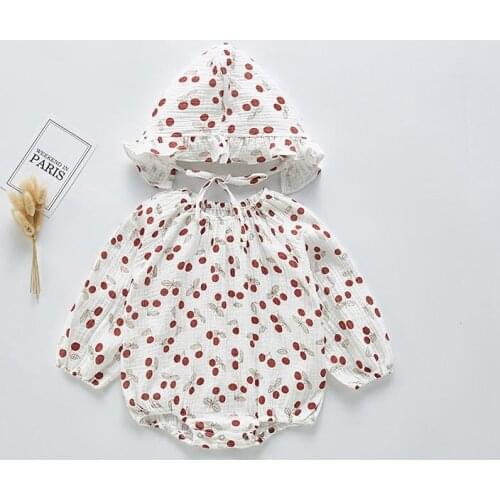 Newborn Infant Girls 2020 Clothes Cap+Bodysuit 100% Cotton Infantil Girls Clothing Baptism Birthday 0-24M Baby Girl Clothes