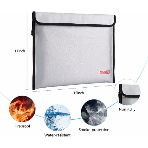 Fireproof Money Document Bag Storage Safe Waterproof Fire Protection 380mm*280mm