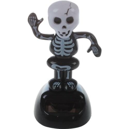 Wholesales item Solar Power Dancing Figure Gruesome Skeleton,Novelty Desk Car Toy Ornament