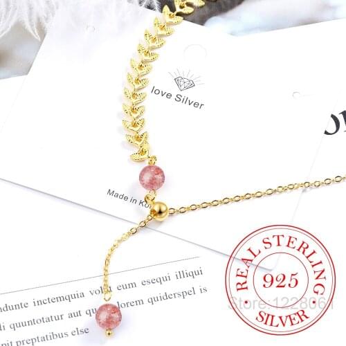 Real 925 Sterling Silver Fashion Leaf Synthetic Pearl Clavicle Necklace For Women Wedding Party Fine Jewelry Choker Necklace