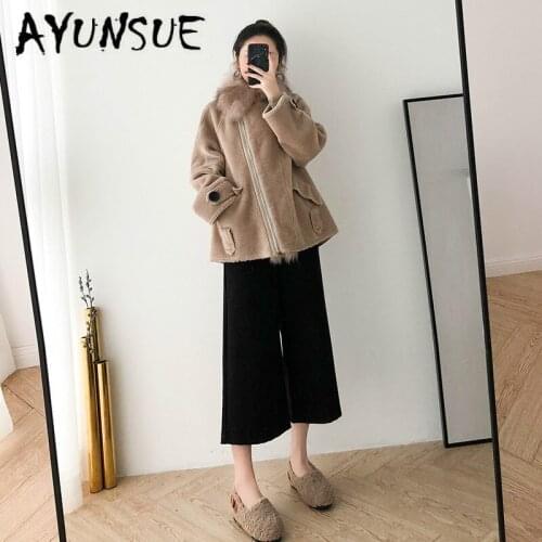 Real Fur Coat Women Winter Coat Women Clothes 2020 Parka Real Fur Jacket Fox Fur Collar 100% Wool Jacket BGS80961 YY2327