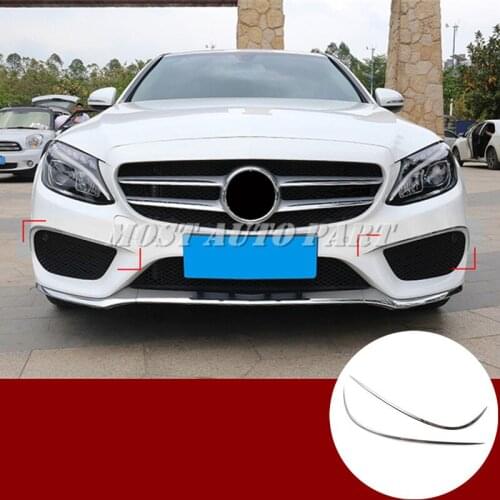Front Bumper Grille Fog Light Trim Cover For Benz C Class W205 S205 2014-2020 Car accesories interior Car decoration