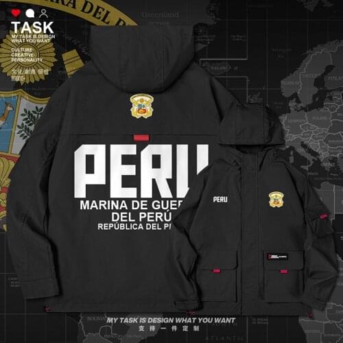 Peru Peruvian PE PER men jacket hooded Navy logo army fan fashion jackets coat clothing trench coat men top new clothes autumn