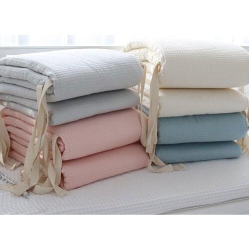 Baby Crib Liner Breathable Washable Baby Bed Thicken Bumper One-piece Crib Around Cushion Cot Protector Pillow 4Colors Anti-bump