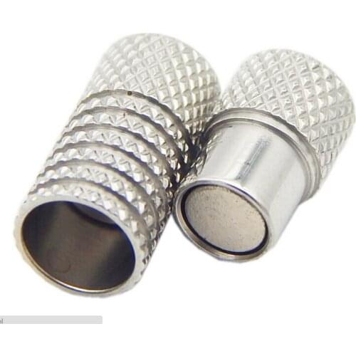 1set/lot Silver Stainless Steel Strong Magnetic Clasp Fits for 3/4/5/6mm Round Leather Cord Necklaces Bracelets Connectors