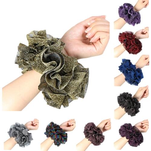18 Colors Fashion Big Size Hair Scrunchie Elastic Hair Bands Glitter Multi Headwear Ponytail Holde Ties Rope Hair Accessories