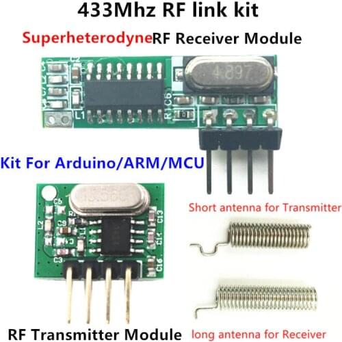 433 Mhz Superheterodyne RF Receiver and Transmitter Module ASK kits with antenna For Arduino uno Diy kit 433Mhz Remote controls