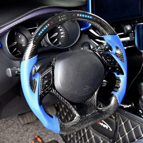 LED Carbon fiber leather racing steering wheel For Toyota Crown Highlander Fortuner Corolla 2001 2003 2004 2005 2007 2009-2020