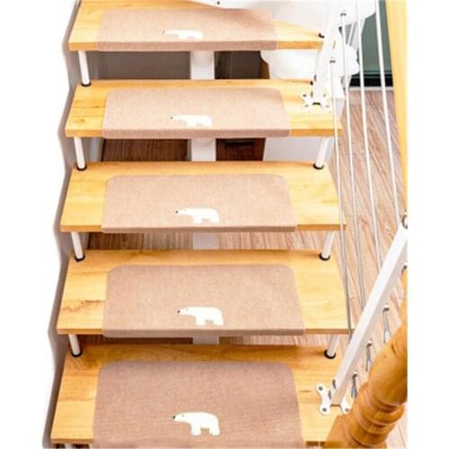 Luminous Embroidery Floor Pad Rug Carpet For Stairway Anti-Slip Lovely Stair Mats Self-adhesive Step Mats Foot Pad Entrance Mat