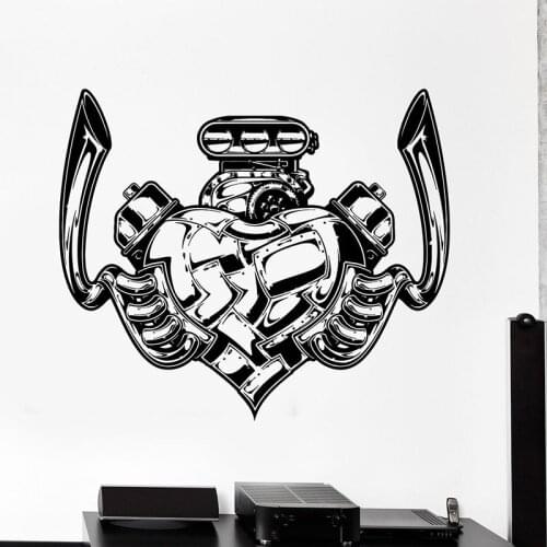 Engine Motor Wall Decal Cool Style Car Door Window Vinyl Stickers Teens Room Man Cave Garage Home Interior Decor Wallpaper E871