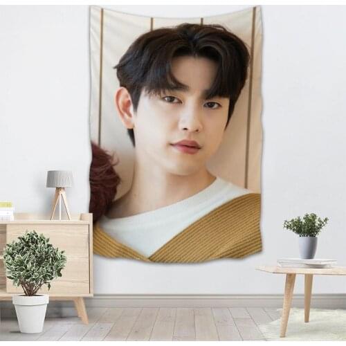 High Quality GOT7 JinYoung Tapestry Wall Hanging Tapestries Cloth Fabric Print For Living Room Decorative Wall Blanket 0519
