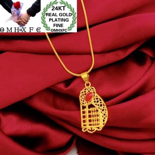 OMHXFC Jewelry Wholesale YM239 European Fashion Hot Fine Woman Man Party Birthday Wedding Gift Abacus 24KT Gold Pendant Charm