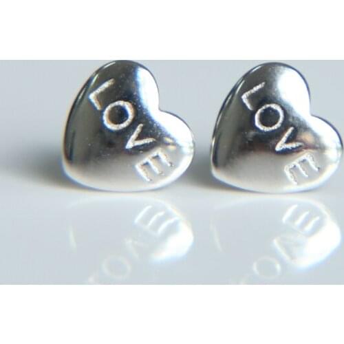 Popular 925 Sterling Silver Cute Heart Stud Earrings for Women & Girls Sterling-Silver-Jewelry Earring