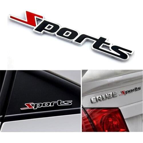 1PCS Sport Metal Car Labels Sport Word letter 3D Chrome metal car Sticker Emblem Badge Decal Auto Stickers