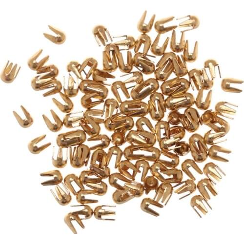100Pcs/Bag 2mm Mini Buckle Round Bead Claw Hammer Super Small Metal Buckles DIY Doll Clothes Buckle Kids Doll Toy Accessories