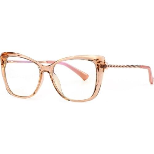 2021 Cat Eye Glasses Frames Women Fashion Myopia Spectacles Frame Clear Lens Fake Glasses Men Vintage Optical Eyewear