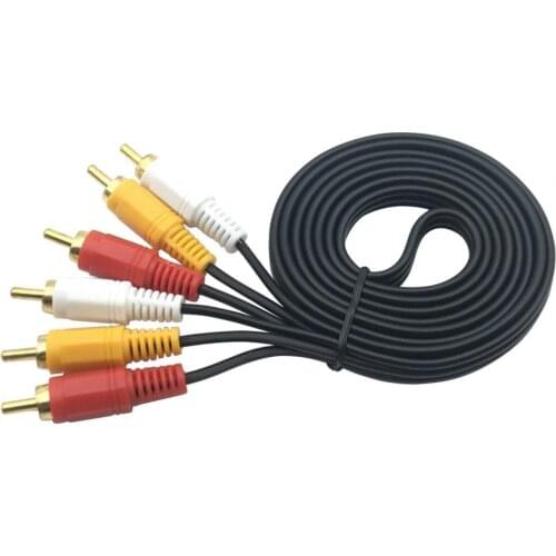 3RCA Male to 3 RCA Male Composite Audio Video AV Cable Plug 3X RCA Retail & Wholesale 3m
