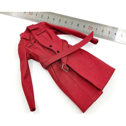 ​ACPLAY ATX049 1/6 Scale B red long windbreaker women long windbreaker suit For 12 '' Action Figure Body DIY Accessories
