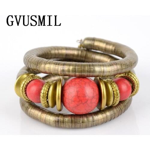 Tibetan Plated Antique Bronze Wrap Bracelet Bohemian Boho Chic Strand Summer Fashion Bead Bracelet For Women Jewelry 370