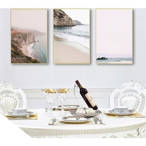 Painting Decorative Picture Scandinavian Home Decor Coastal Beach Seascape Canvas Poster Nordic style Landscape Wall Art Print