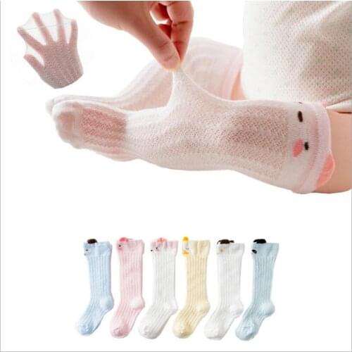 0-2 Year Baby Girl Socks Toddler Baby Cotton Mesh Breathable Socks Newborn Infant Baby Boy Pure cotton Summer High knee Socks