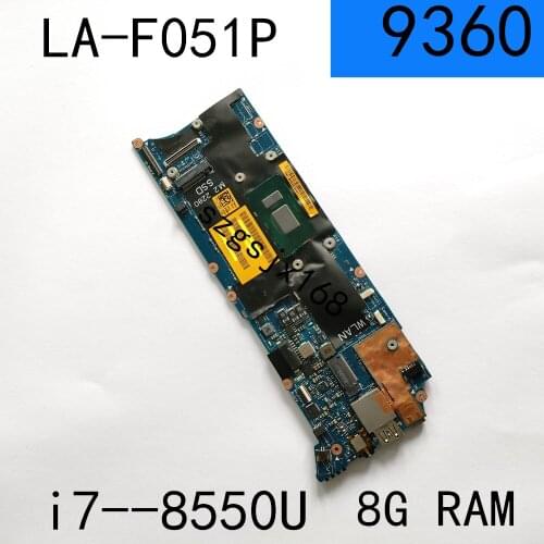 For dell xps 13 9360 portable motherboard with i7-8550U cpu 8gb ram LA-F051P k2tkf 0k2tkf CN-0K2TKF