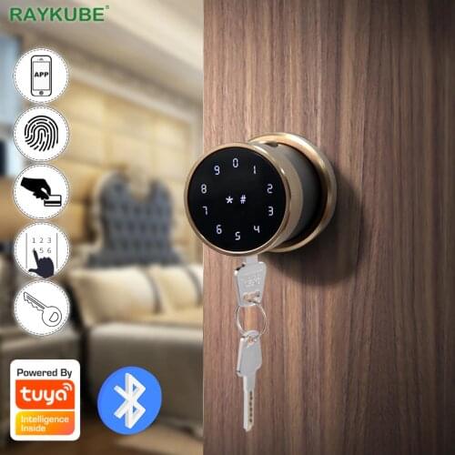 Tuya Smart Fingerprint Door Lock Bluetooth Gateway Bridge Wifi 5 Unlock Method With Mechanical Key Door Latch Easy Replacement