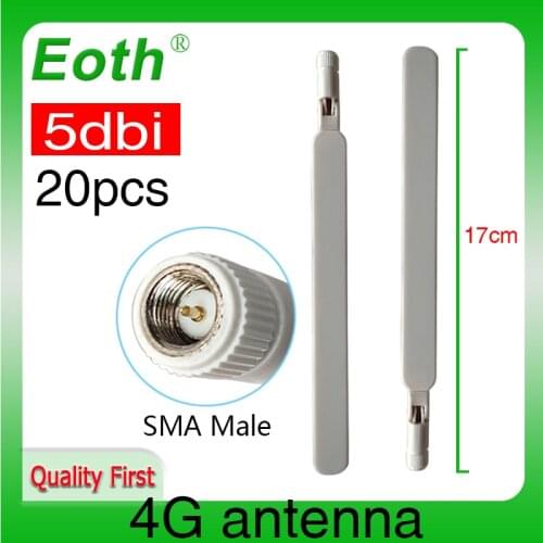 20pcs Indoor 4G LTE Antenna 5dbi SMA Male Connector antena for huawei B593 4G LTE router wireless modem repeater White Color