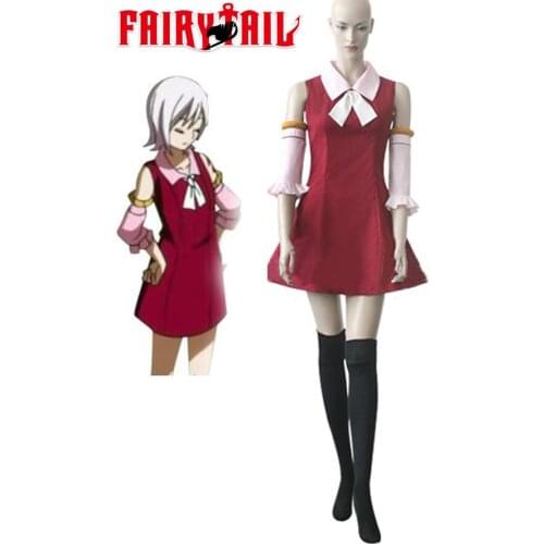 Fairy Tail Youth Lisanna Strauss Red Dress Cosplay Costume