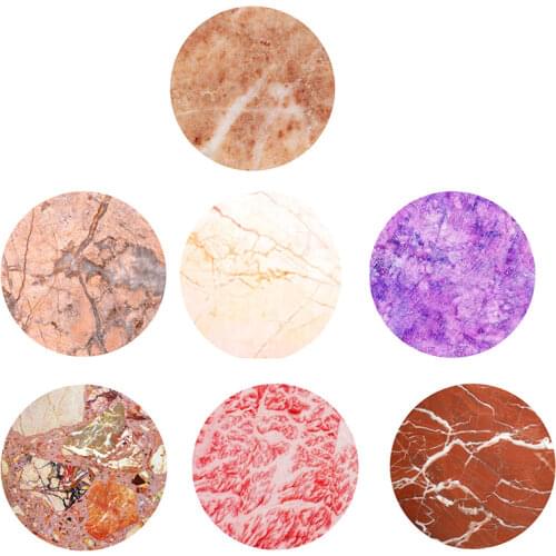 FLTMRT Water color glass cabochon,Red pink purple yellow marble patterns Round photo glass cabochon demo flat back Making findin