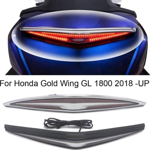 Chrome And BLACK Motorcycle Rear Trunk Turn Signal LED Brake Light For Honda Goldwing GL1800 2019 2018-2021